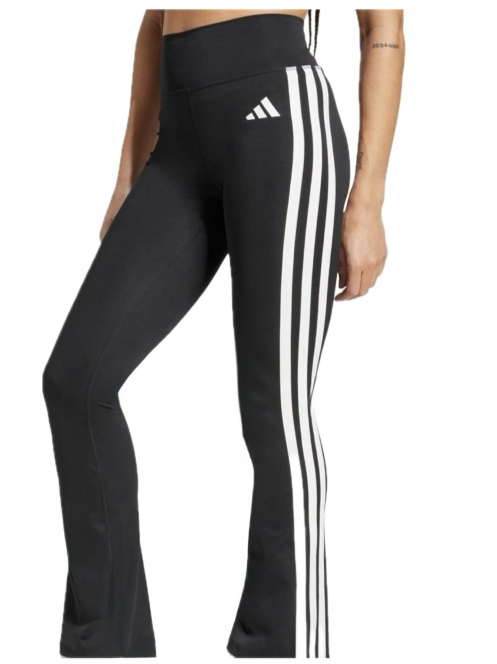 NWT Adidas Training Flared Leggings Three Stripes Tight Fit New High Rise XS $55